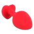 You2Toys Plug M - plug anale con cuore e pietra nera - medio (rosso)