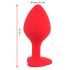 You2Toys Plug M - plug anale con cuore e pietra nera - medio (rosso)