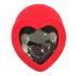 Plug Anale Medium con Gemma Nera e Base a Cuore You2Toys - Rosso 