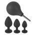 Set Velvet Nero - Kit di Dildo Anali (4 Pezzi) - Nero 