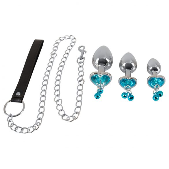 You2Toys - Set Tappi Anali - set di plug anali con guinzaglio (argento)