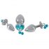 Set Plug Anale con Campanellini e Guinzaglio (argento) 