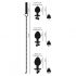 Set Plug Anale con Campanellini e Guinzaglio (argento) 