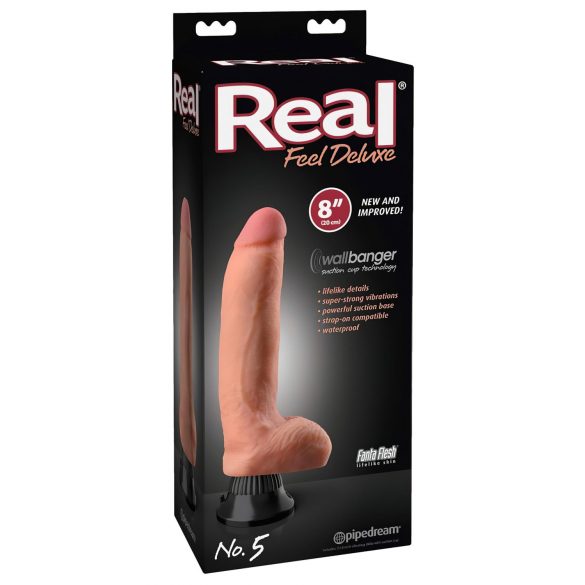 Real Feel Deluxe No.5 - vibratore realistico con testicoli (naturale)