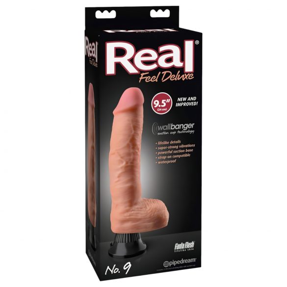 Real Feel Deluxe No.9 - vibratore realistico con testicoli (naturale)