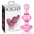 Dildo Anale in Vetro Icicles No. 75 con Cuore - Rosa 