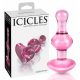 Dildo Anale in Vetro Icicles No. 75 con Cuore - Rosa 