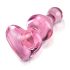 Dildo Anale in Vetro Icicles No. 75 con Cuore - Rosa 