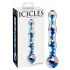 Icicles No. 08 - Doppia punta ondulata, dildo in vetro trasparente-blu