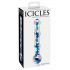 Icicles No. 08 - dildo ondulato con doppia estremità in vetro (trasparente-blu)