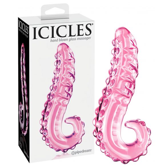 Dildo in Vetro a Forma di Lingua Ondulata Icicles N. 24 (rosa) 