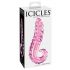 Icicles No. 24 - Dildo in vetro rosa con lingua scanalata