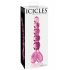 Icicles No. 43 - dildo in vetro con perline e cuori (rosa)