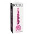 Icicles No. 43 - dildo in vetro rosa con cuori e perle