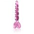 Icicles No. 43 - dildo in vetro rosa con cuori e perle