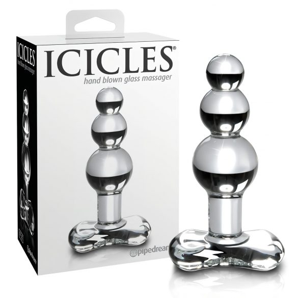 Icicles No. 47 - dildo anale in vetro a tripla perla (trasparente)