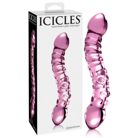 Duplice Dildo in Vetro per Punto G Icicles No. 55 (rosa) 