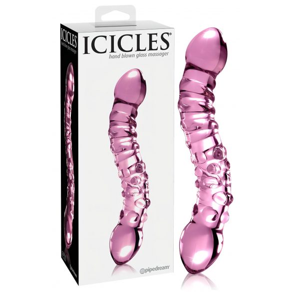 Duplice Dildo in Vetro per Punto G Icicles No. 55 (rosa) 