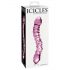 Icicles No. 55 - dildo in vetro a doppia estremità per punto G (rosa)