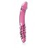 Dildo in Vetro Doppio Terminale con Forma di Pene Icicles N. 57 (Rosa) 