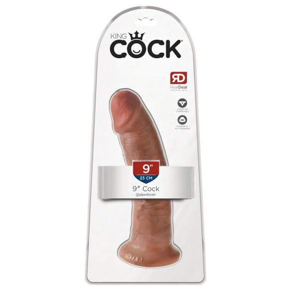 King Cock 9 – dildo realistico con base a ventosa (23 cm) - color carne scuro