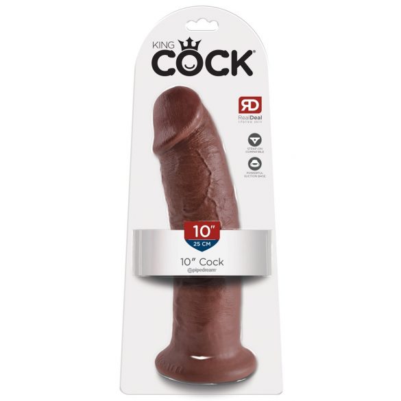 King Cock 10 - Grande Dildo con Ventosa (25cm) - Marrone 