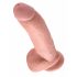 King Cock 9 - grosso dildo con ventosa e testicoli (23 cm) - naturale