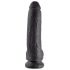 Cock King 9 con Testicoli e Ventosa - Dildo Nero Grande (23cm) 