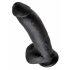 King Cock 9 - grande dildo con ventosa e testicoli (23cm) - nero