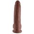 King Cock 9 - dildo testicolare a morsetto grande (23 cm) - marrone 