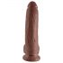 King Cock 9 - Dildo con testicoli e base a ventosa grande (23 cm) - marrone