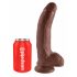 King Cock 9 - dildo testicolare a morsetto grande (23 cm) - marrone 