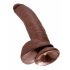 King Cock 9 - dildo testicolare a morsetto grande (23 cm) - marrone 