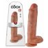 King Cock 11 - dildo con ventosa e testicoli (28 cm) - scuro naturale