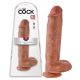 King Cock 11 - Dildo Realistico con Ventosa e Testicoli (28cm) - Color Carne Scuro 