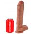 King Cock 11 - Dildo Realistico con Ventosa e Testicoli (28cm) - Color Carne Scuro 