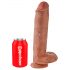 King Cock 11 - dildo con ventosa e testicoli (28 cm) - scuro naturale