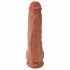 King Cock 11 - dildo con ventosa e testicoli (28 cm) - scuro naturale