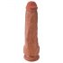 King Cock 11 - dildo con base a ventosa, testicoli, 28cm - colore scuro naturale