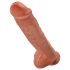 King Cock 11 - dildo con ventosa e testicoli (28 cm) - scuro naturale