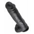 Dildo con Ventosa e Testicoli Grande King Cock 11 (28cm) - Nero 