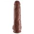 King Cock 11 - grande dildo con ventosa e testicoli (28 cm) - marrone