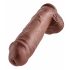 King Cock 11 - grande dildo con ventosa e testicoli (28 cm) - marrone