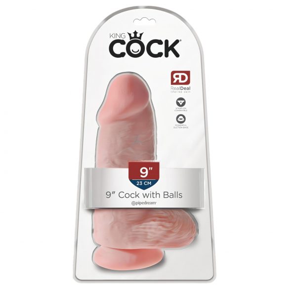 King Cock 9 Chubby - Dildo realistico con base ventosa (23 cm) - Naturale