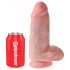 King Cock 9 Chubby - dildo con base a ventosa, con testicoli (23 cm) - naturale