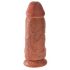 Dildo King Cock Chubby da 9 Pollici con Ventosa e Testicoli (23cm) - Naturale Scuro 