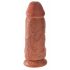 Dildo King Cock Chubby da 9 Pollici con Ventosa e Testicoli (23cm) - Naturale Scuro 