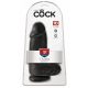 King Cock 9 Chubby - dildo ventosa con testicoli (23 cm) - nero