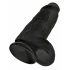 King Cock 9 Chubby - dildo con ventosa e testicoli (23 cm) - nero