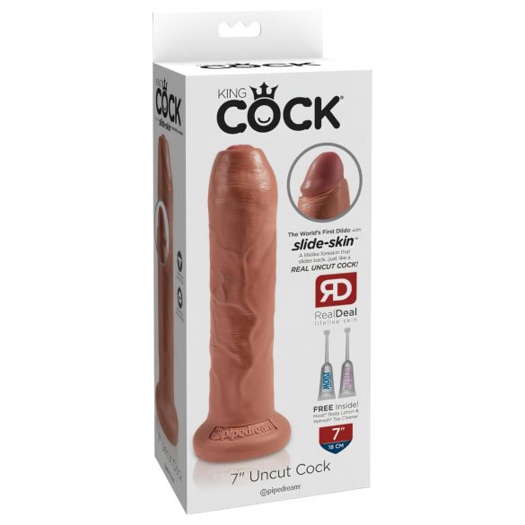 King Cock 7 - dildo realistico (18cm) - scuro naturale